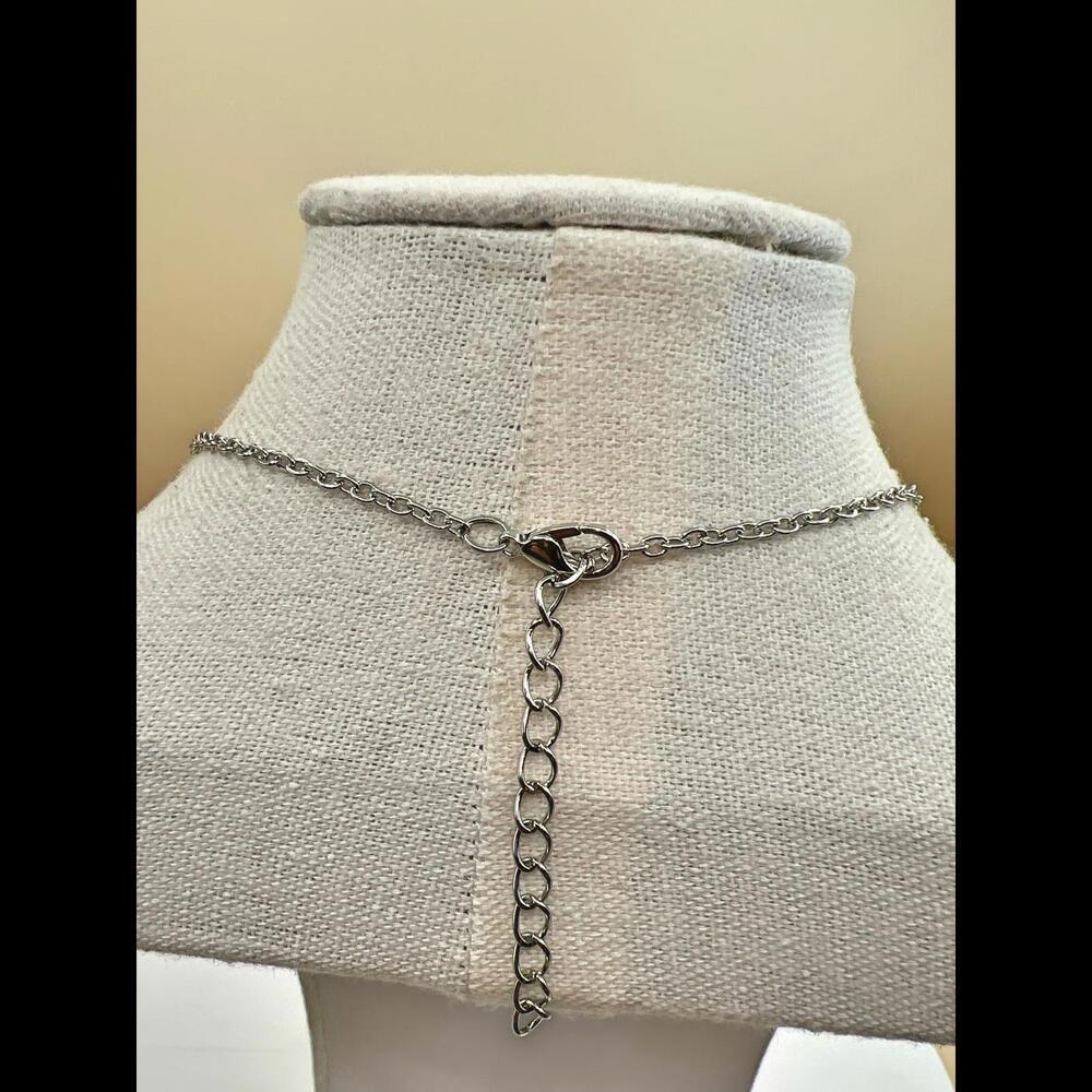 Vintage Pewter Owl Pendant Necklace with Moonstone Accent - Picture 10 of 11